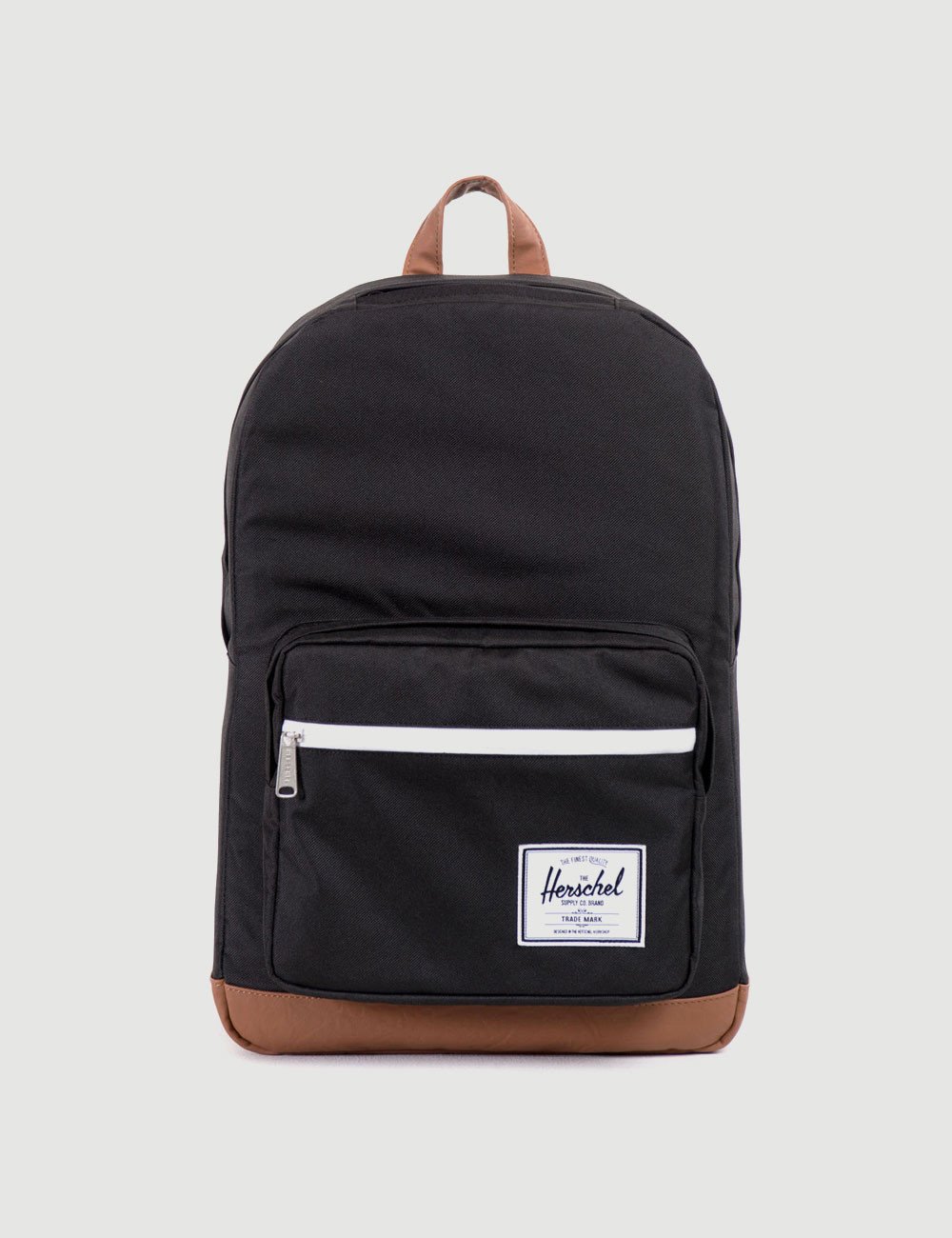 Herschel Pop Quiz Leather Black and Tan Synthetic Backpack from Mr. Simple
